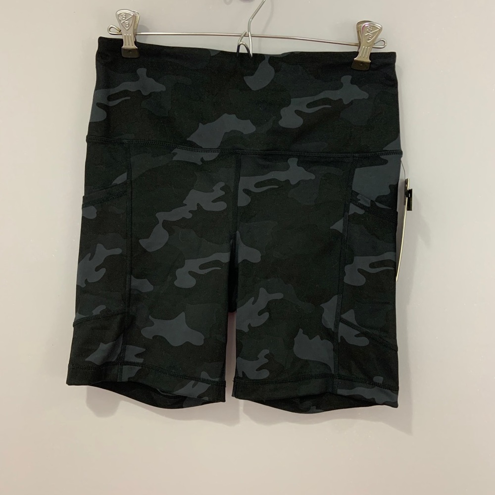 Yogalicious Black Camo Biker Shorts